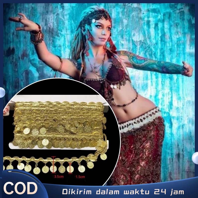 Renda Emas Kecil Renda Premium Yard Renda Tari India