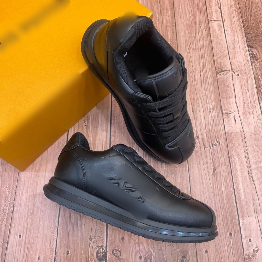 SNEAKER PRIA KULIT L3551 HITAM SEPATU SNEAKER PRIA MEWAH KWALITAS VIP