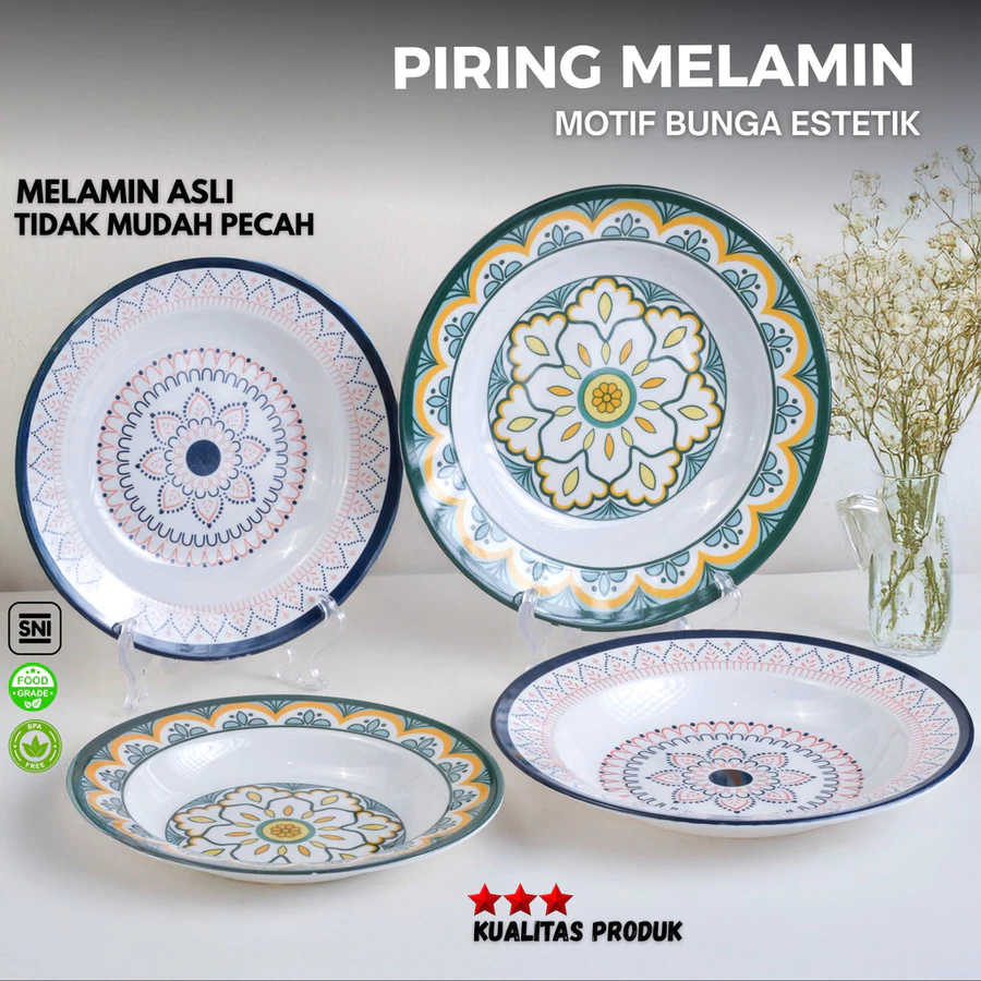 BELANJAONLINEKU-Piring Melamin 9 inch Piring Makan Melamin Motif