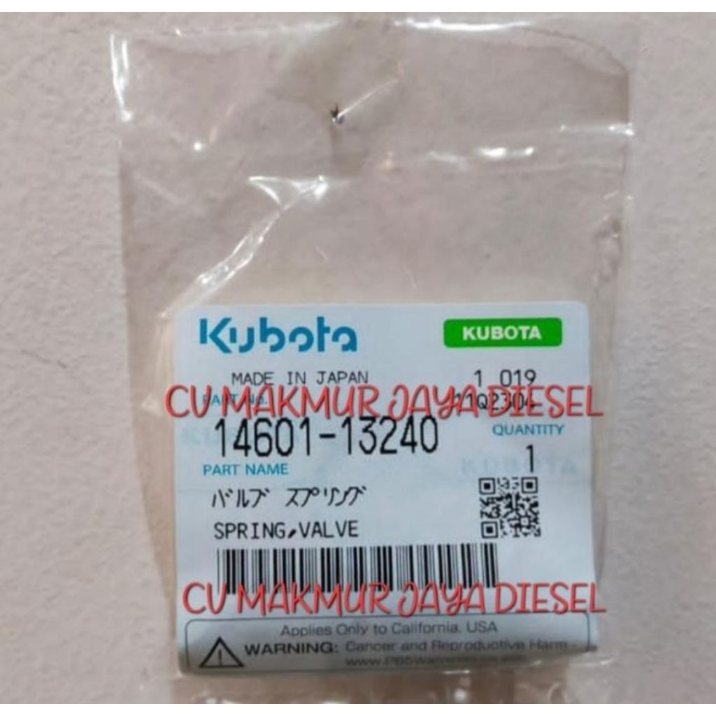 Spring Valve,Per Klep D722 14601-13240 Kubota