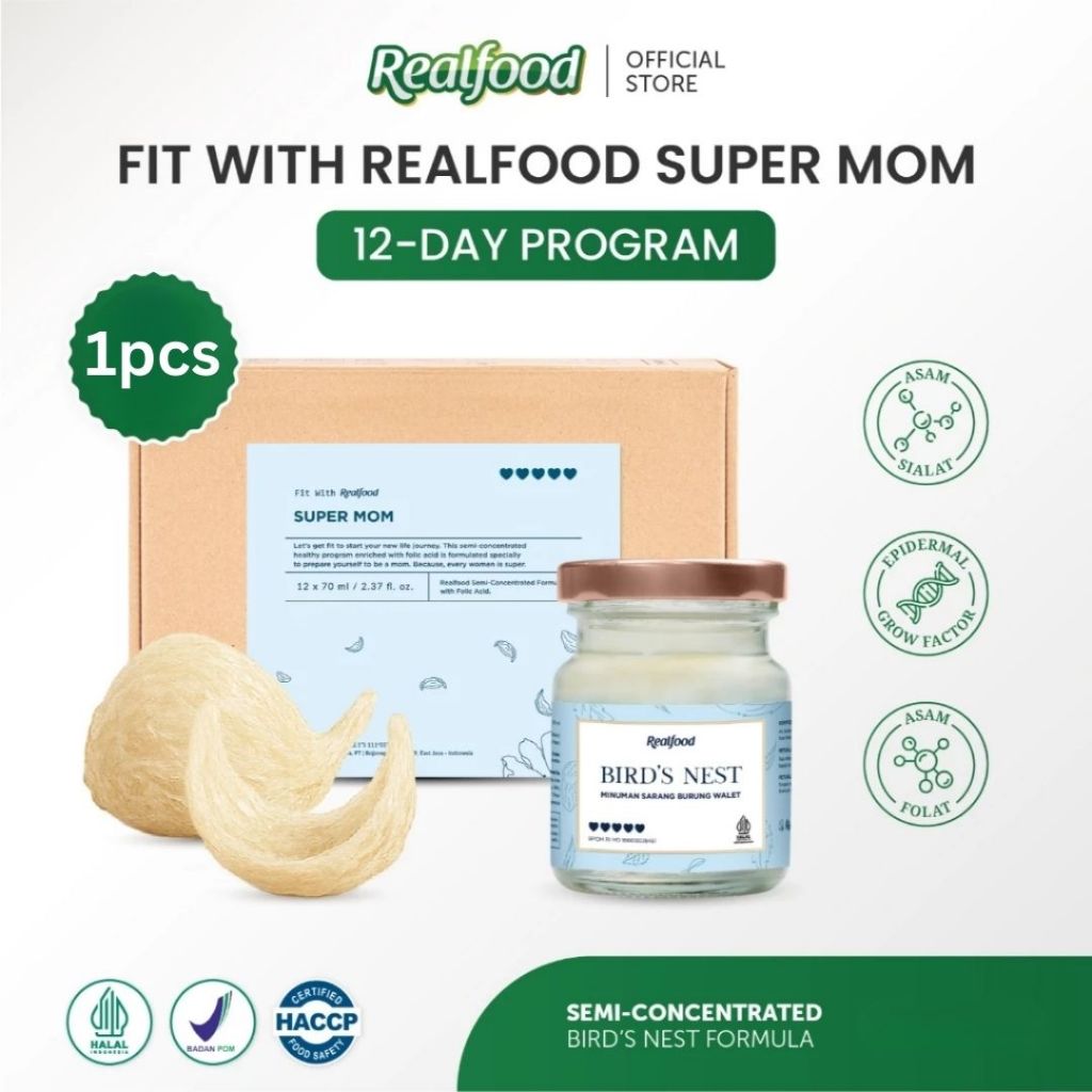 Realfood Super Mom Minuman Sarang Burung Walet dengan Premiks Vitamin (Asam Folat) JUAL 1PCS - READY