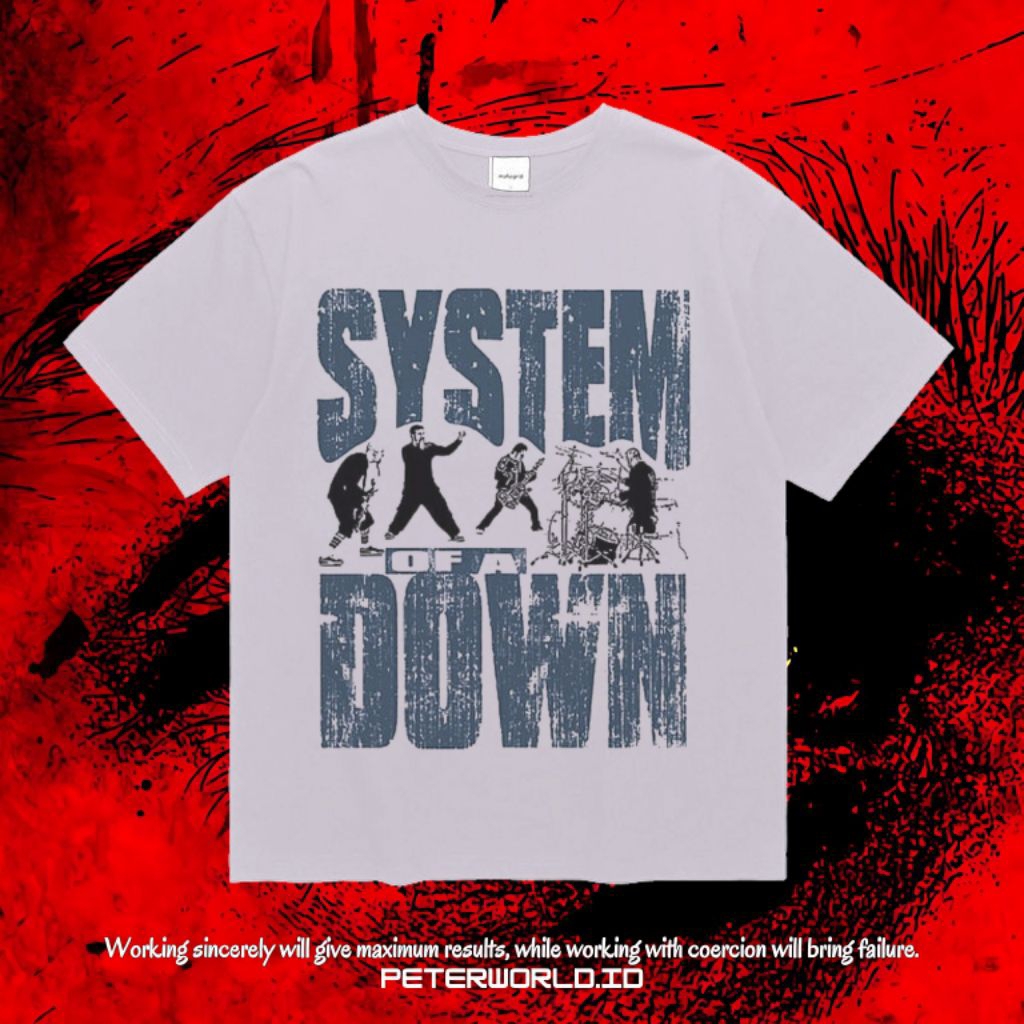 Peterworld "System Of A Down" Kaos | T shirt | Kaos Band System Of A Down Vintage Tee