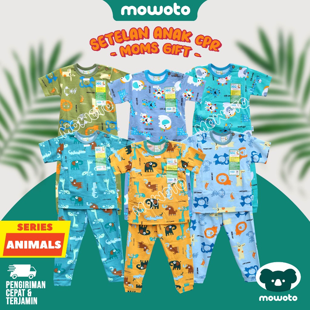 Moms Gift Setelan CPR Animals ( 0-4 tahun ) Setelan Piyama Baju Tidur Anak - Mowoto