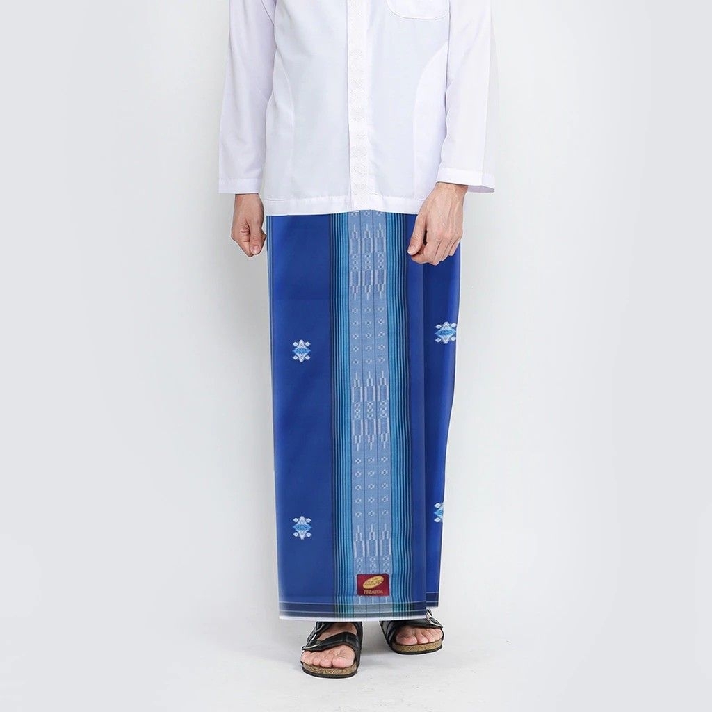 sarung atlas premium 760 songket biru tua