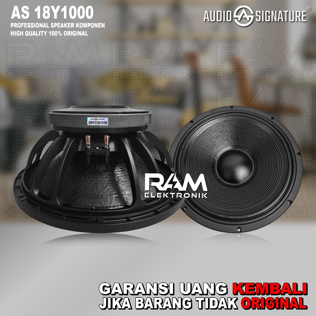 Komponen Speaker 18 Inch AUDIO SIGNATURE AS18Y1000 | AS 18Y1000 Original 1200 Watt