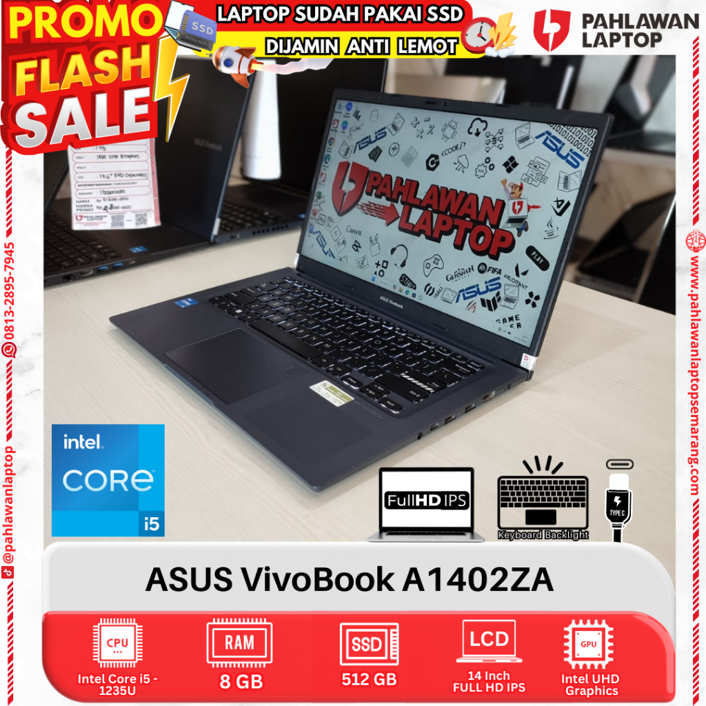 LAPTOP ASUS A1402ZA Core i5 GEN 12 RAM 8GB SSD 512GB