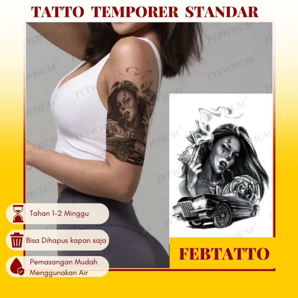 Tato Temporer Ukuran 21cmx15cm Motif Aesthetic Tatto Temporary Stiker Tato Halal Grosir Tato air mot