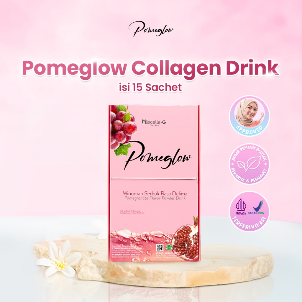 ORIGINAL Pomeglow Collagen Antioxidant Pemutih Badan 15 Sachet
