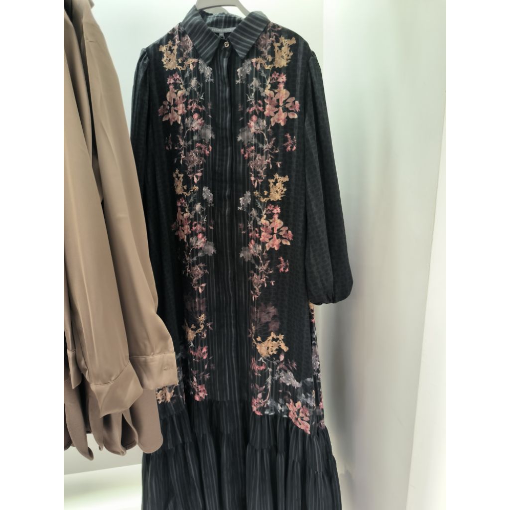 Viola Shirt Dress - Dark Viola benang jarum original SIZE L