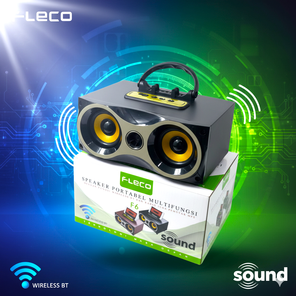 Speaker Portabel Bluetooth FLECO F-6 BT FM Radio USB Super Bass Burung Hantu