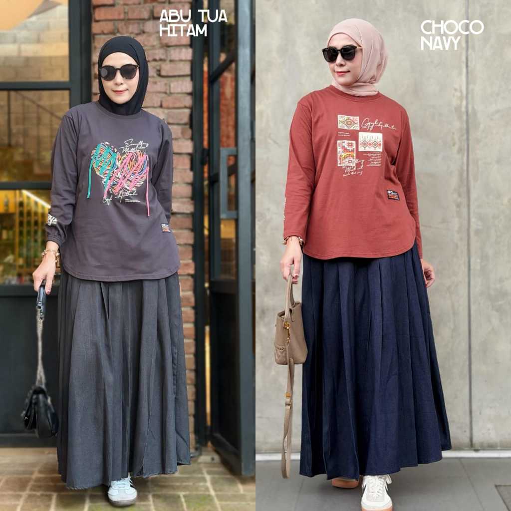 Setelan Set Rok Soft Denim Gyl Authentic