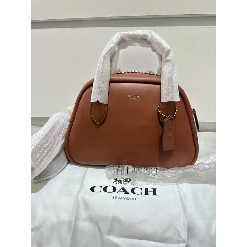 COACH BOROUGH BOWLING BAG IN BROWN NEW
