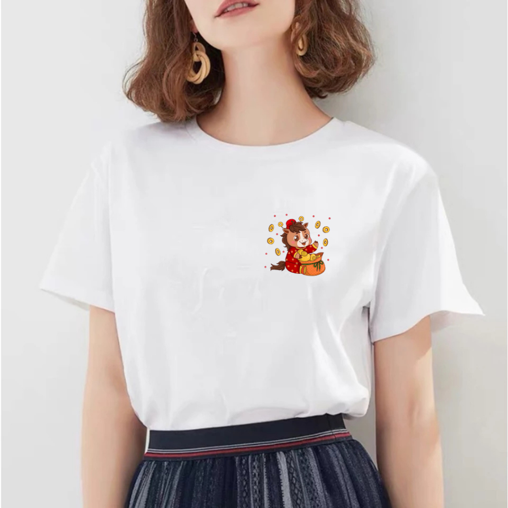 BOO FASHION - BAJU KAOS WANITA IMLEK KUDA , T SHIRT WANITA IMLEK KUDA COMBED 30S , KAOS WANITA IMLEK