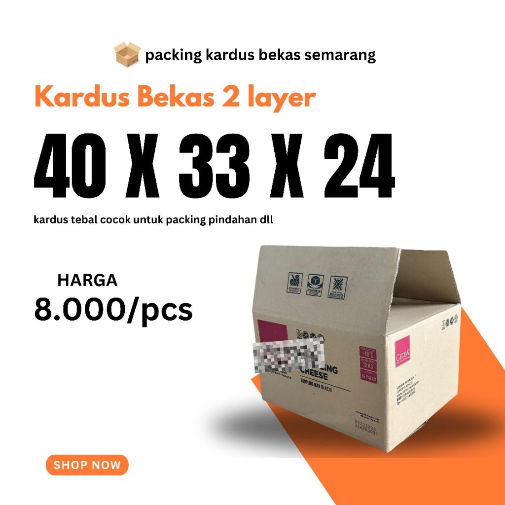 kardus bekas tebal 2 layer ukuran (40x33x24)