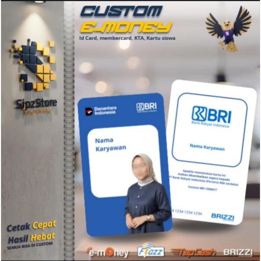 Custom IDCard E-money / Flazz / Brizzi / Tapcash / BUMN Danantara BRI