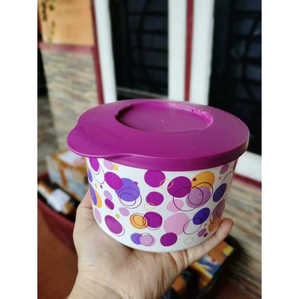 Tupperware toples polkadot ilumina ungu