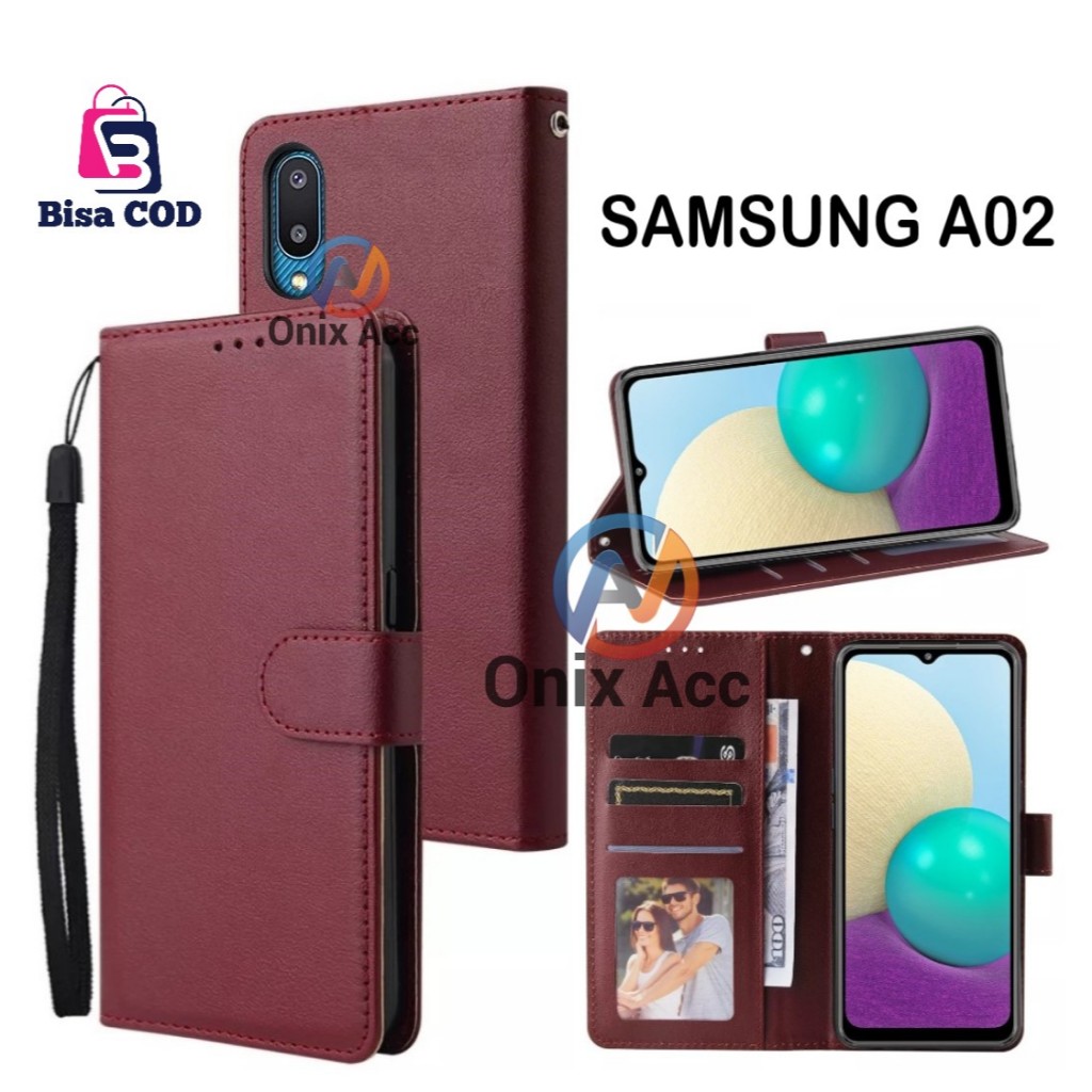 Flip Case SAMSUNG A02 Casing Dompet Wallet Standing