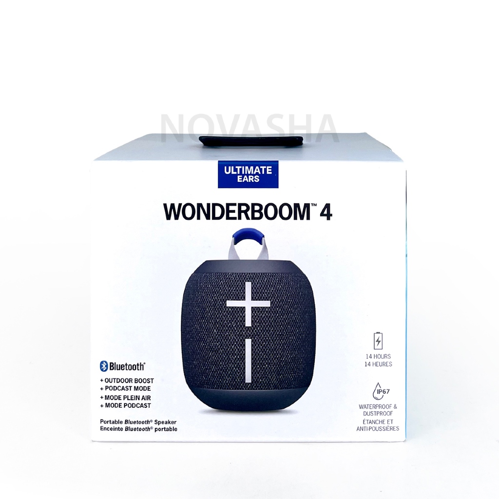 Ultimate Ears WONDERBOOM 4 - Speaker Bluetooth Portable, Tahan Air IP67, Baterai Hingga 14 Jam, Warna Active Black/Cobalt Blue/Joyous Bright/Hyper Pink
