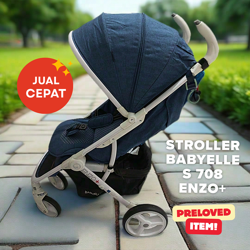 Stroller Bayi Baby Elle S708 Enzo + bekas 90% barang second kondisi Bagus Bisa Rebah Ringan Aluminiu