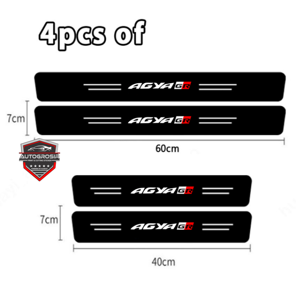 sticker sill plate carbon 3d mobil agya stiker karbon pelindung pijakan bumper bagasi mobil toyota T