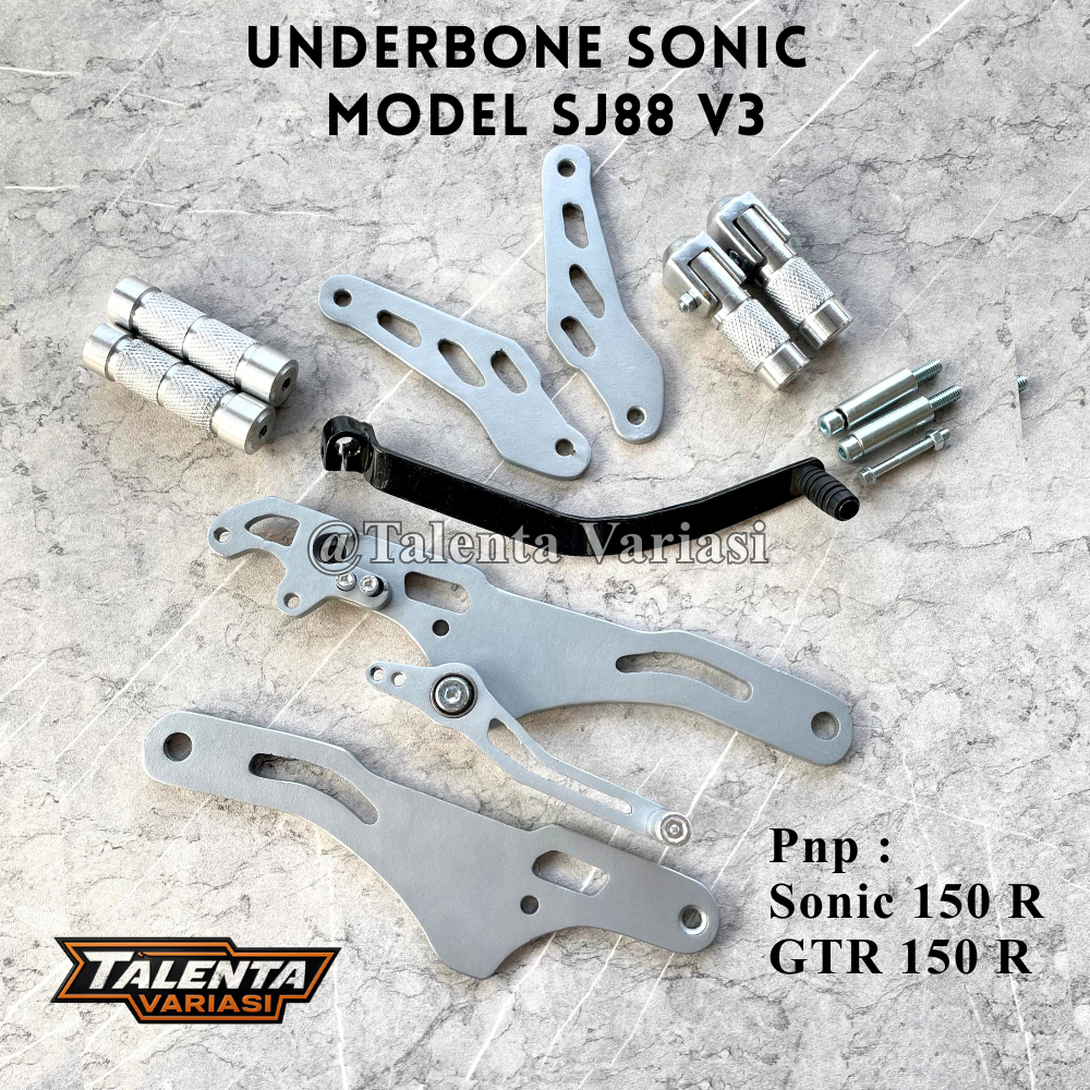 Footstep Underbone Sonic Model SJ88 V3 Cutting Besi PNP Sonic 150 R / GTR 150 R Step Jalu Lipat
