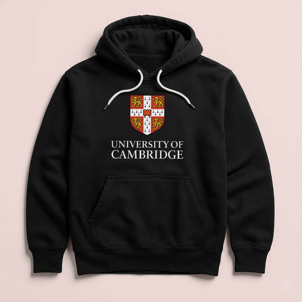 Hoodie University of CAMBRIDGE England Unisex Sweater Fleece Black Hitam Cloth