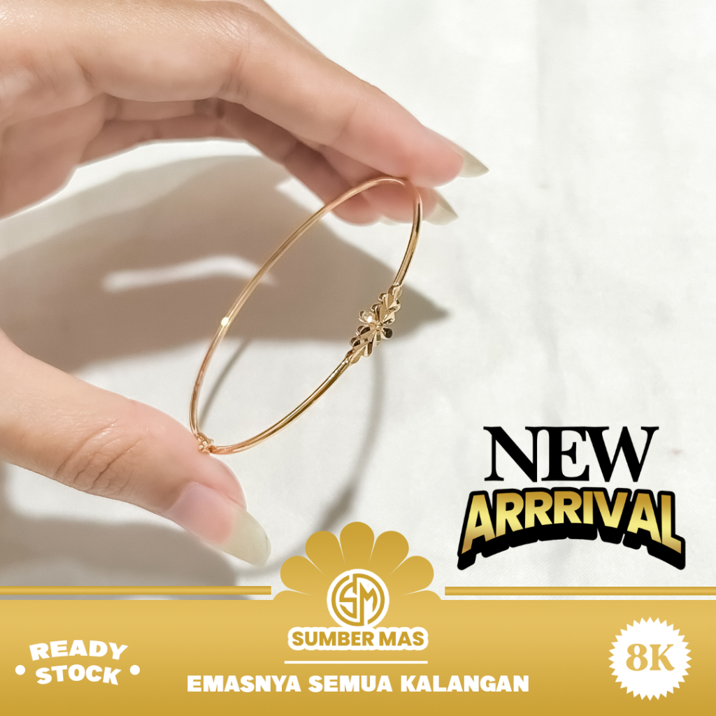 GELANG KOLONG EMAS SHIMMER MINI VIRAL FASHION 8K - SUMBER MAS