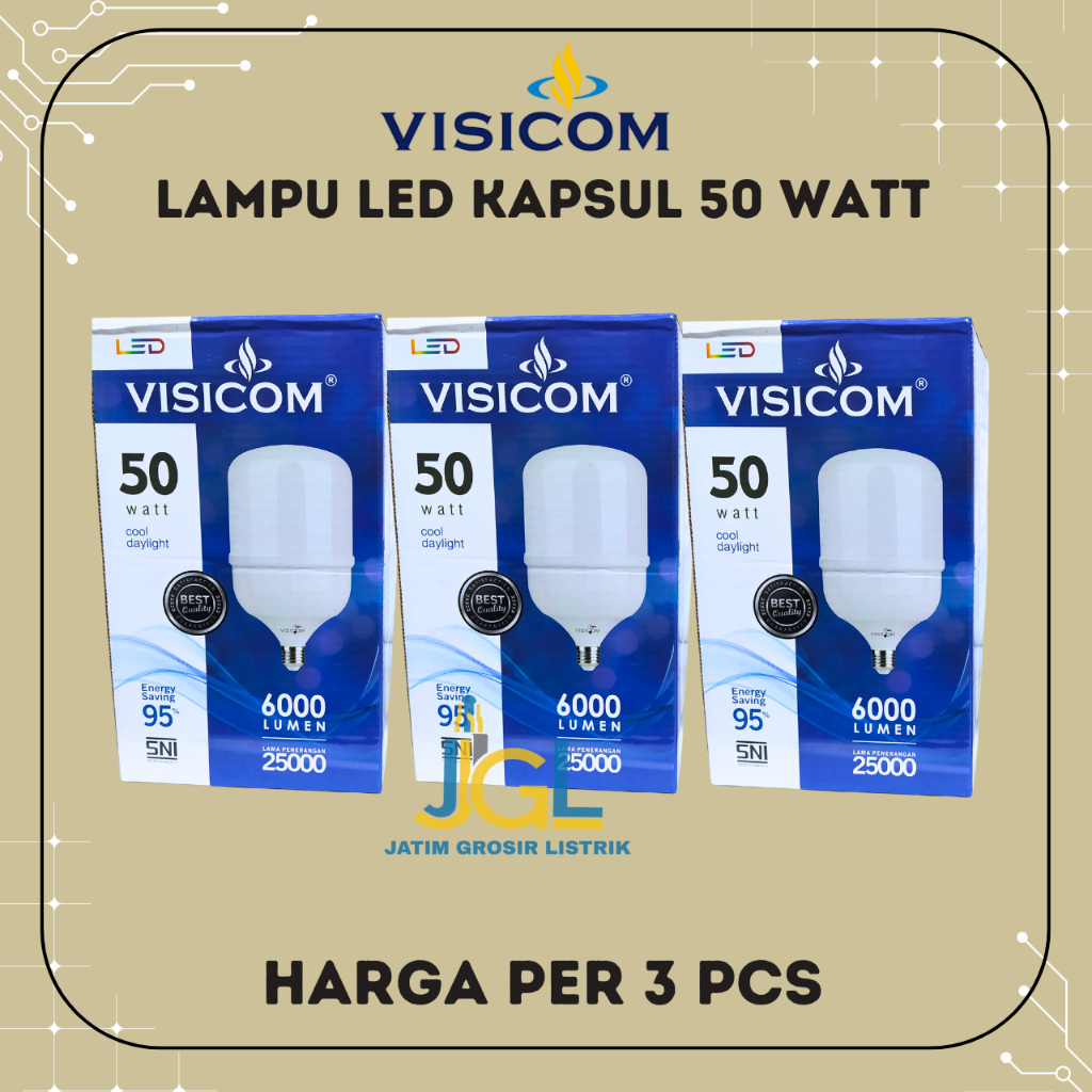Paket 3 Pcs Visicom Lampu LED Visicom 50 Watt Bergaransi 1 Tahun