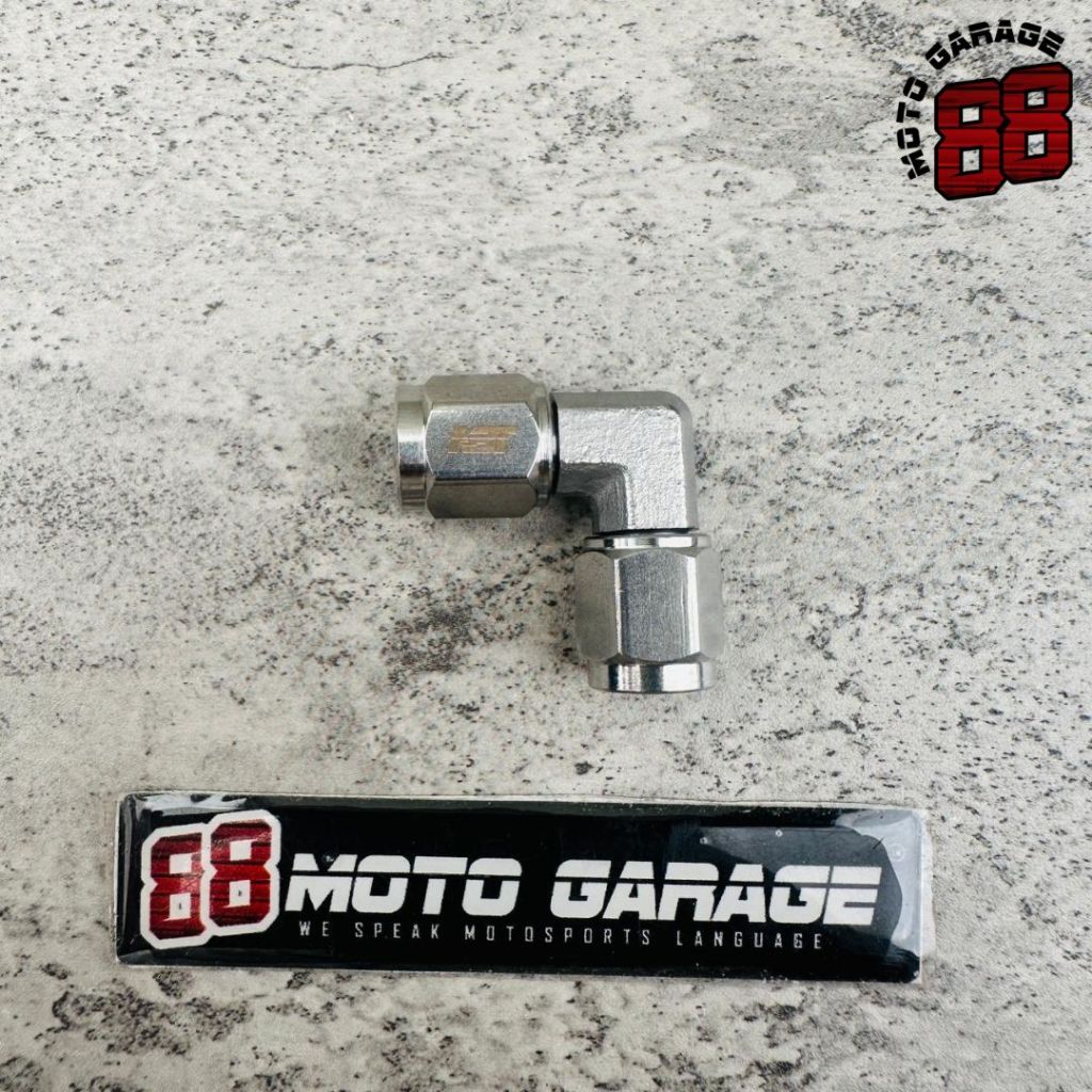 Fitting Selang Rem 90 Derajat Drat To Drat Stainless Female AN-3 NBT Performance