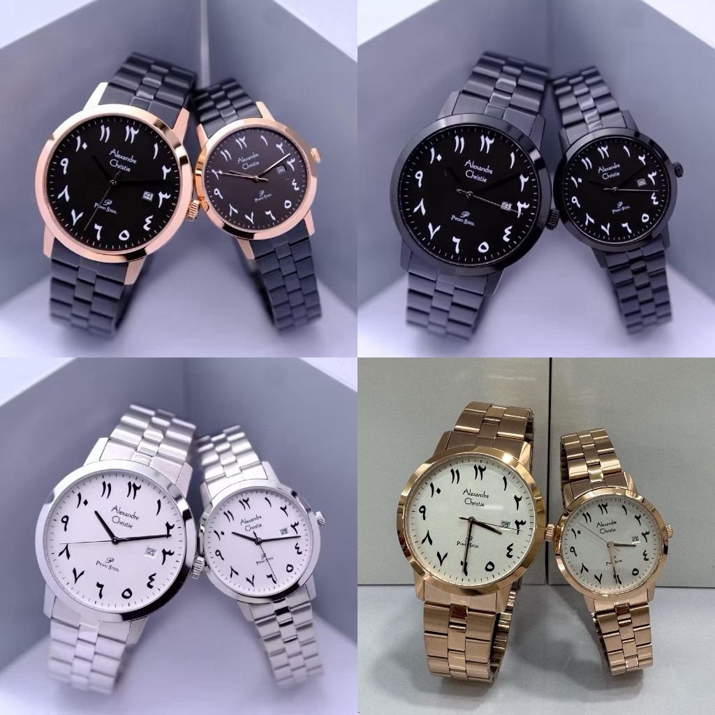 Terbaru Jam Tangan Couple Alexandre Christie 1007 AC1007 Angka Arab [ORIGINAL]