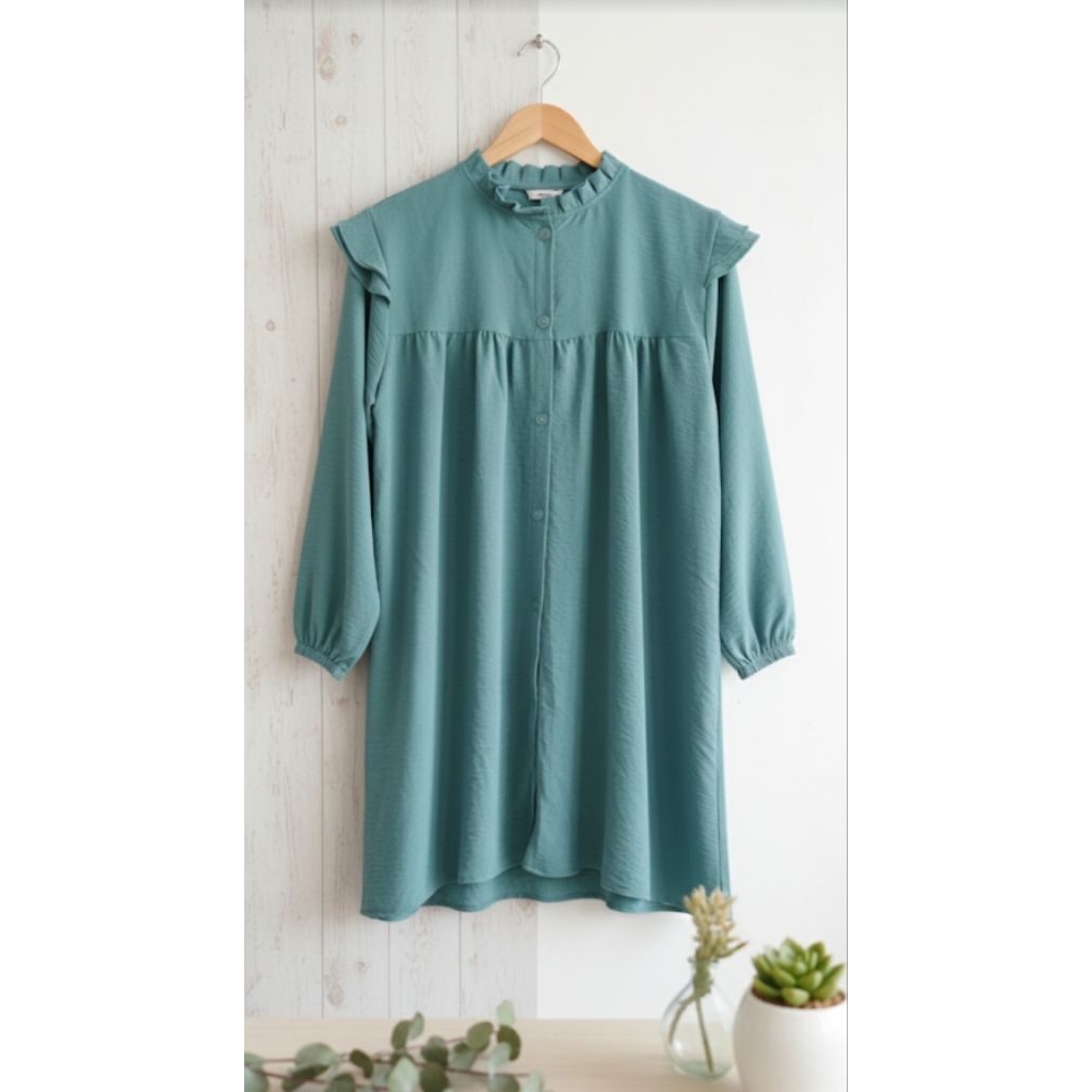 Atasan Tunik warna Biru wardah