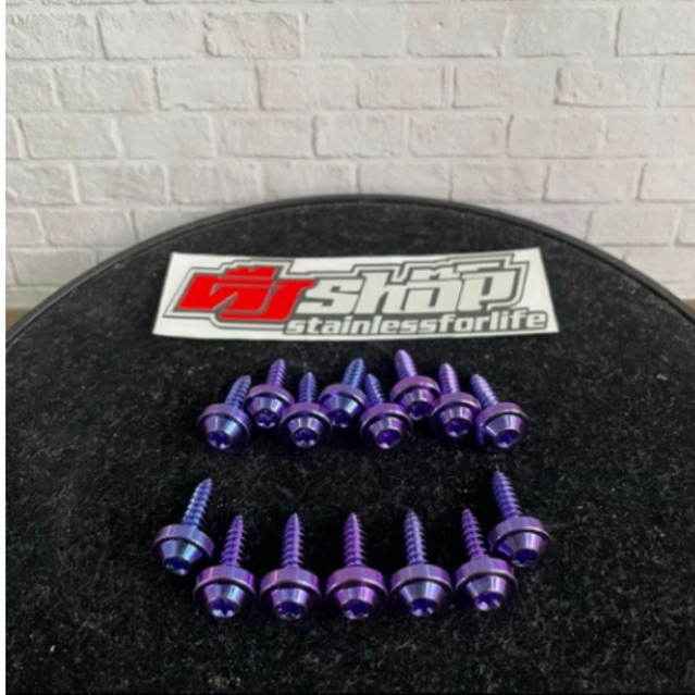 set baut body titanium isi 15 pics baut body nmax aerox original titanium