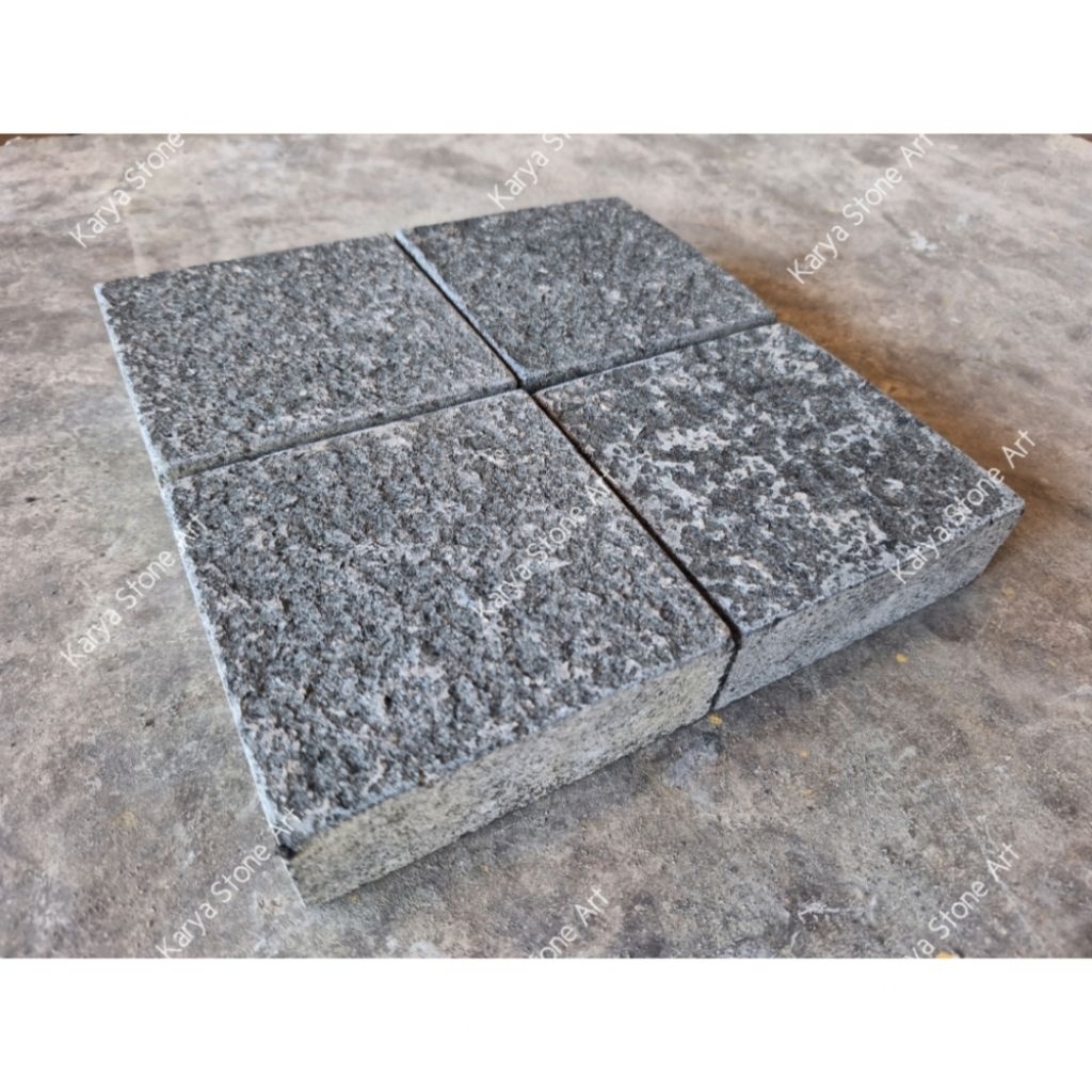 Batu Alam Andesit Bakar 10x10x3 | Andesit Hitam Bakar | Batu Granit Bakar