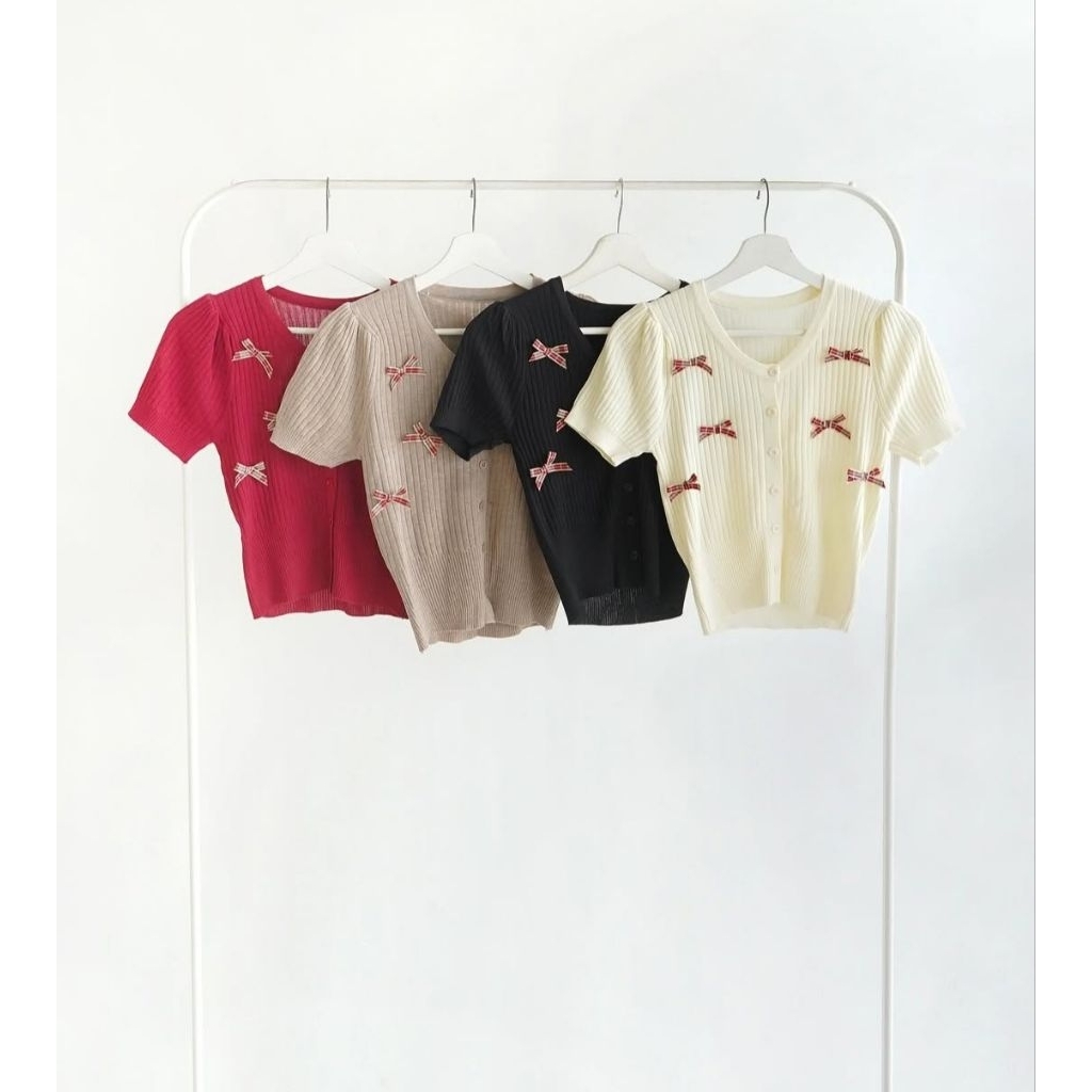 Atasan knit blouse rajut atasan rajut import blouse lucu knit lucu baju import