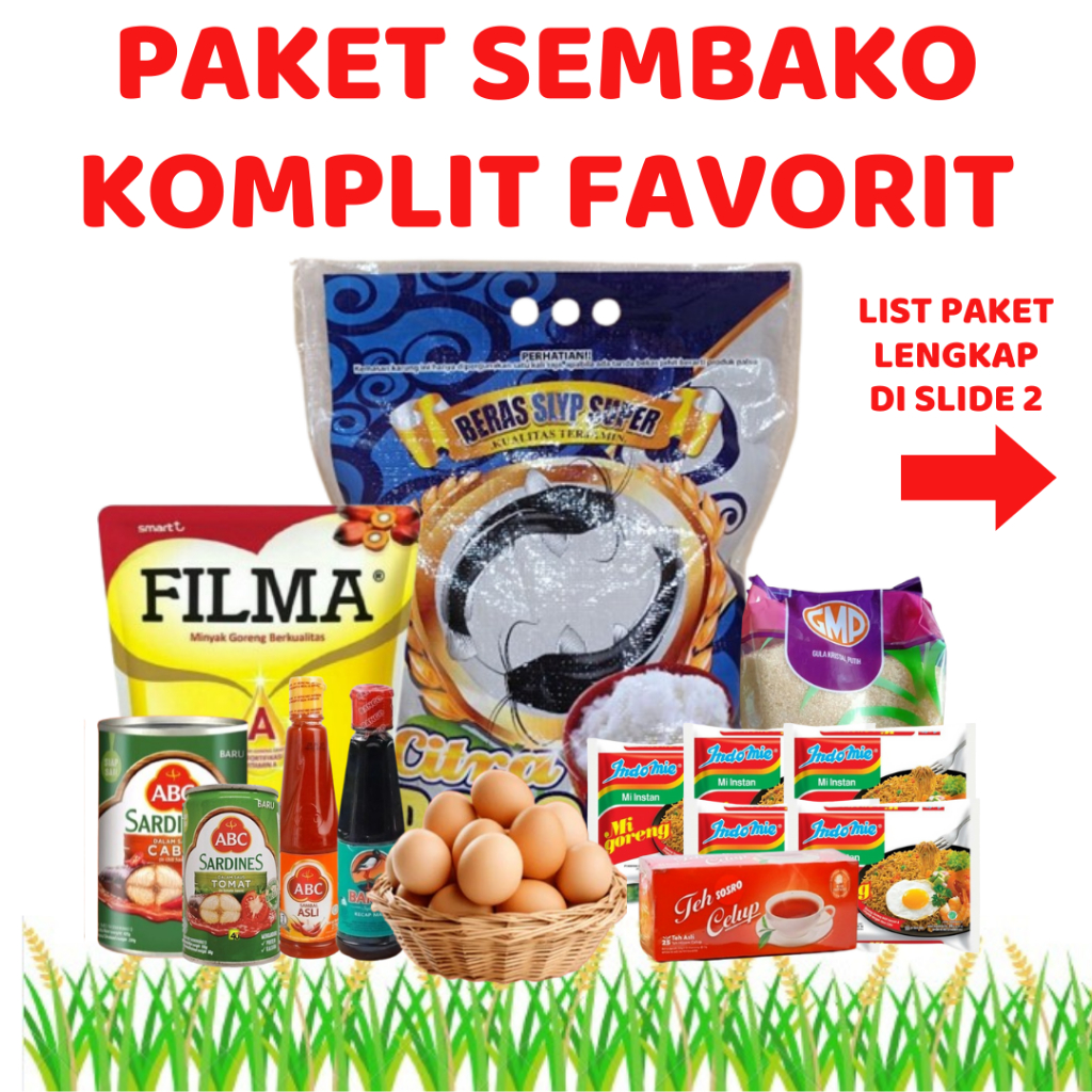 promo Paket Sembako Komplit Favorit Lengkap Belanja Bulanan Mingguan Praktis Gratis Ongkir Beras