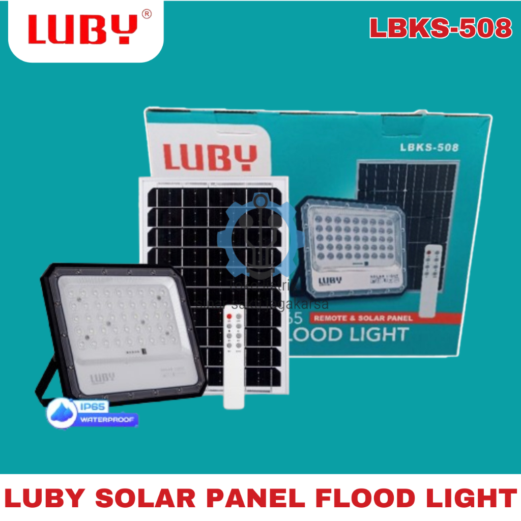 LUBY LAMPU SOROT EMERGENCY SOLAR PANEL LBKS 508 50 100 200 300 WATT LED FLOOD LIGHT SOLAR PANEL LBKS