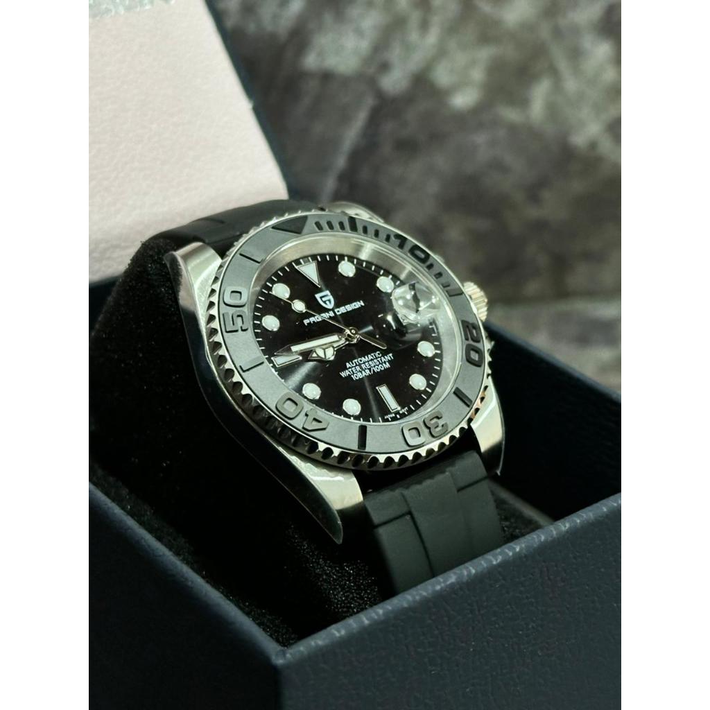 Jam Tangan Pria Pagani Design Yacht Mastery PD-1651 Black Dial Popped Up Bezel Markers