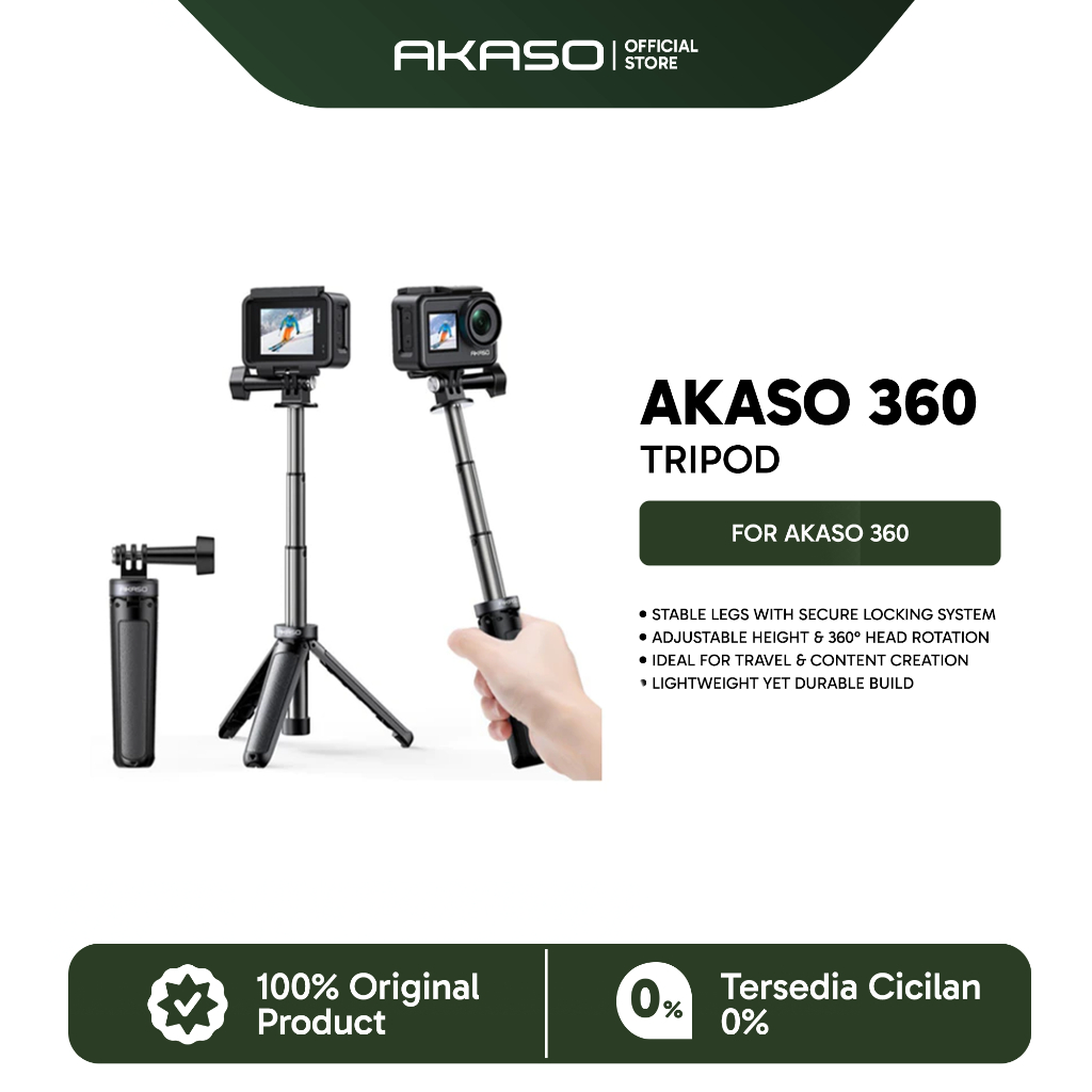 AKASO 360 Tripod – Mini Tripod untuk Kamera 360 | Ringan & Mudah Dibawa