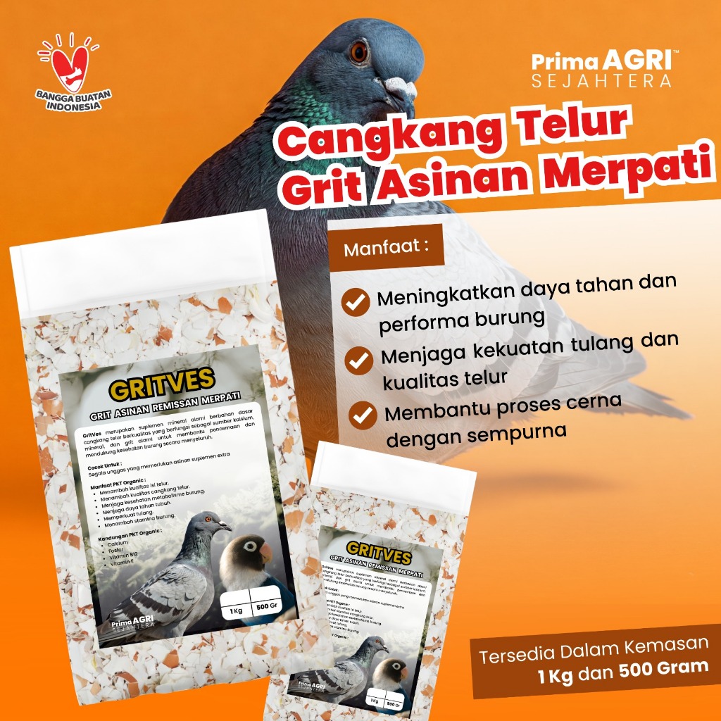 GRITVES Remisan Merpati  - Asinan Burung Merpati,Perkutut,Derkuku dll