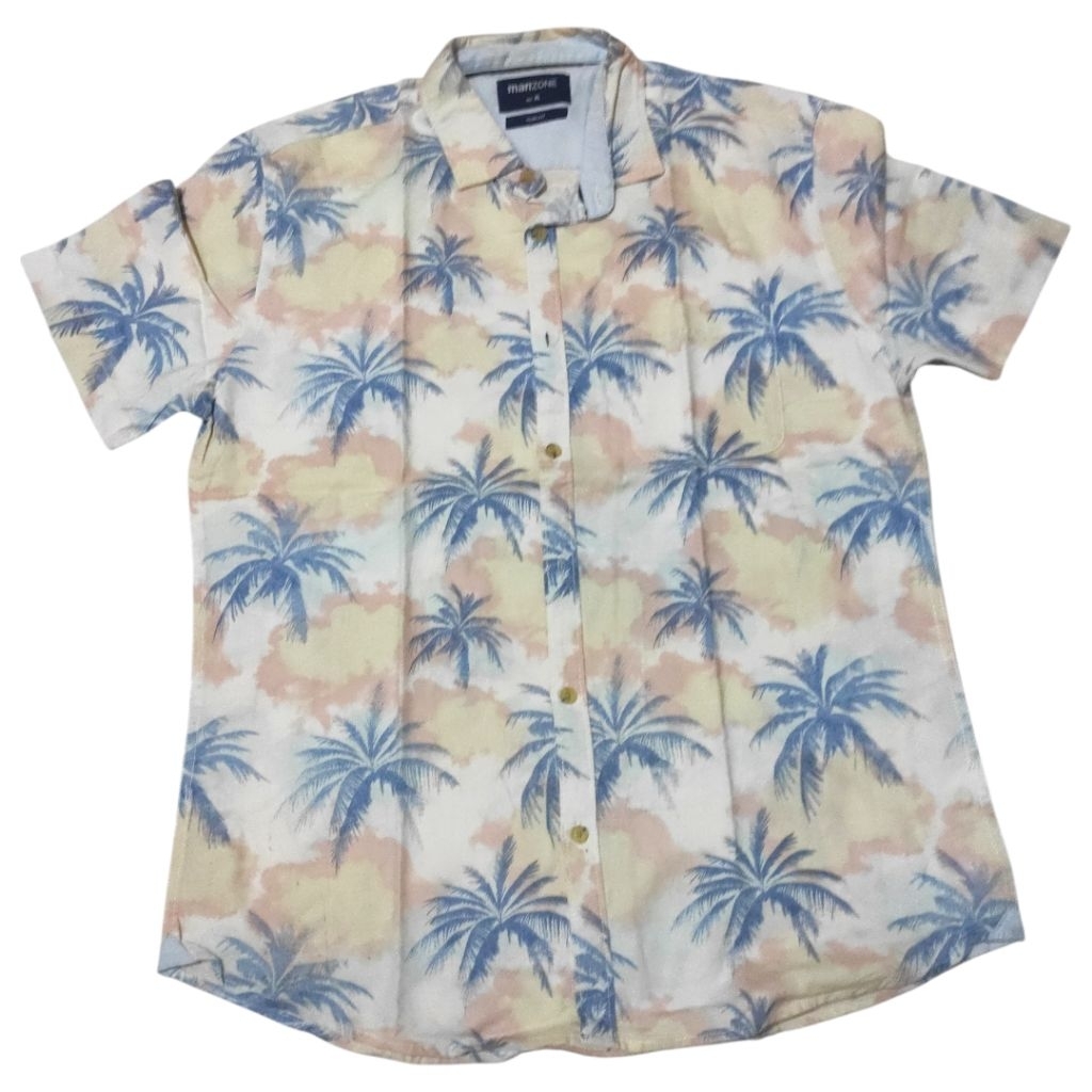 Kemeja Lengan Pendek Pria Motif Pantai MANZONE ORIGINAL Murah Berkualitas