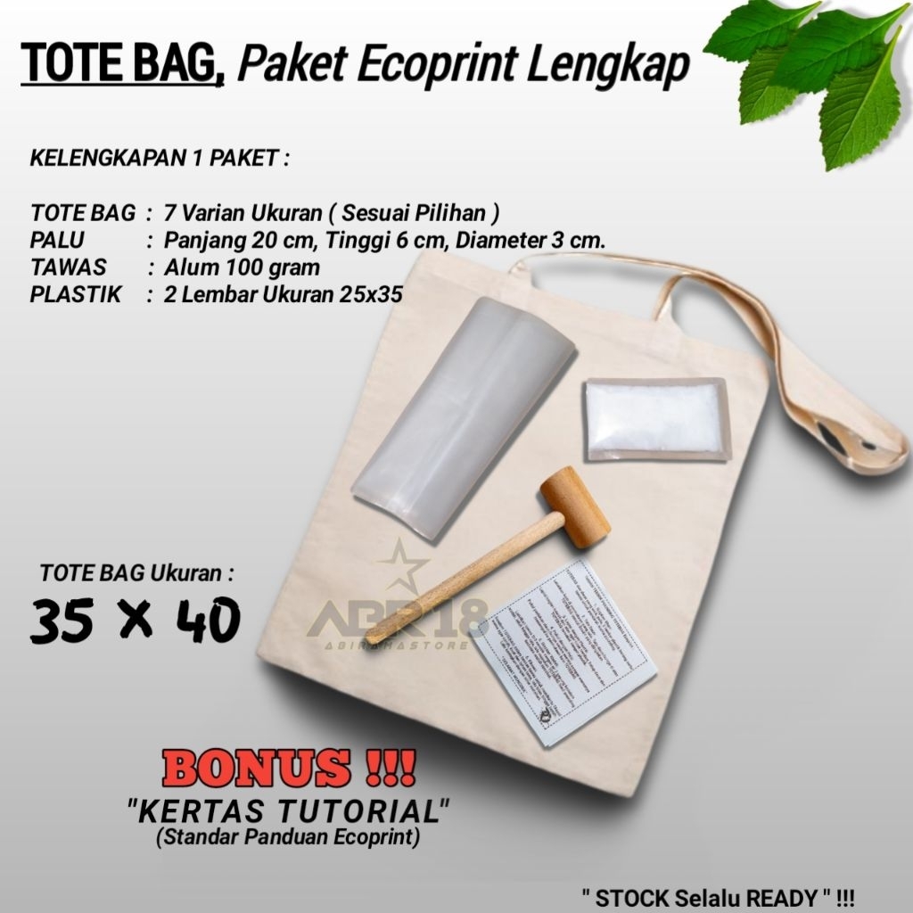 ECOPRINT P5 PAKET LENGKAP TOTE BAG TAS BLACU TAS ECOPRINT