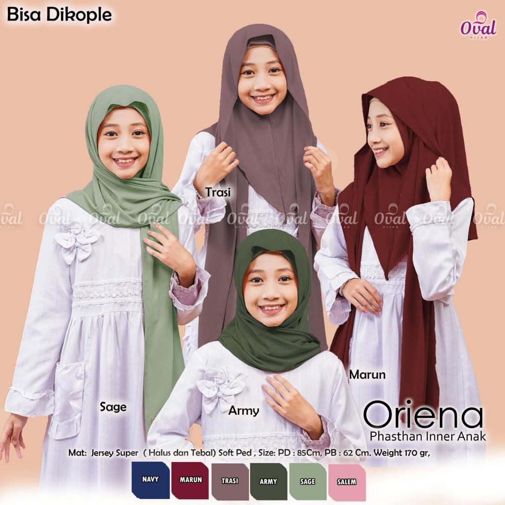Oriena Hijab Phasthan Inner Anak Original Oval Hijab Anak Phasmina Instan Jersey Super Oriena Oval H