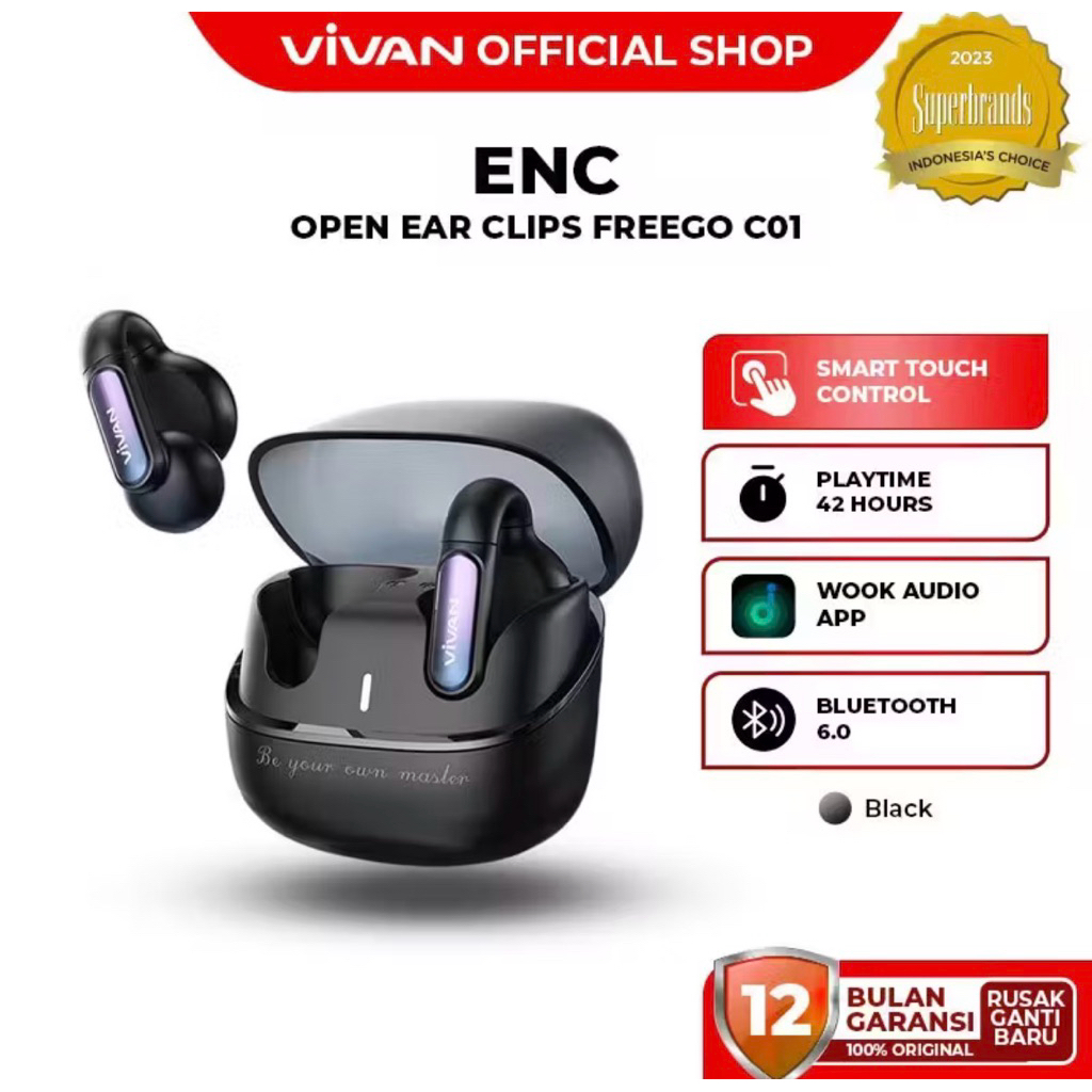 vivan FreeGo Ear Clip TWS Bluetooth