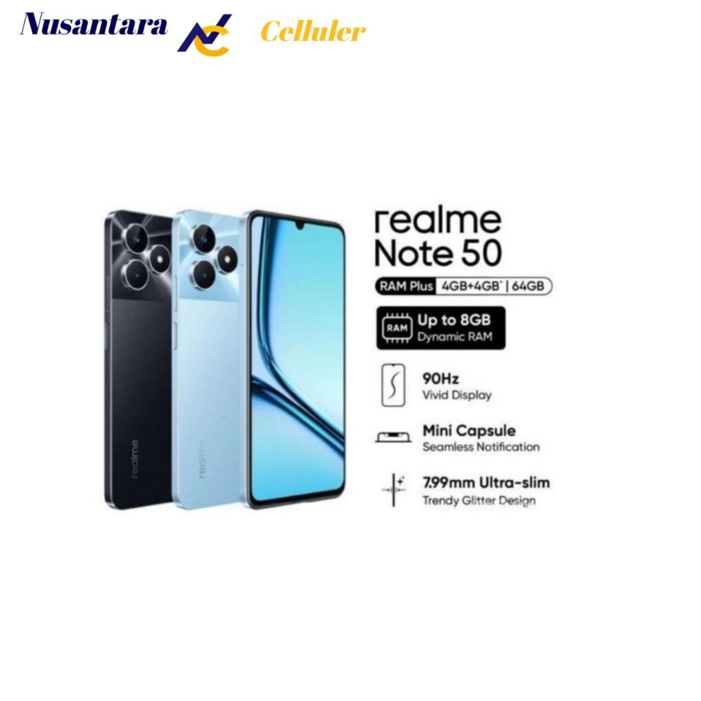 HP REALME NOTE 50 RAM 4+4/64 GB [Realme note 50 4/64 GB] GARANSI RESMI