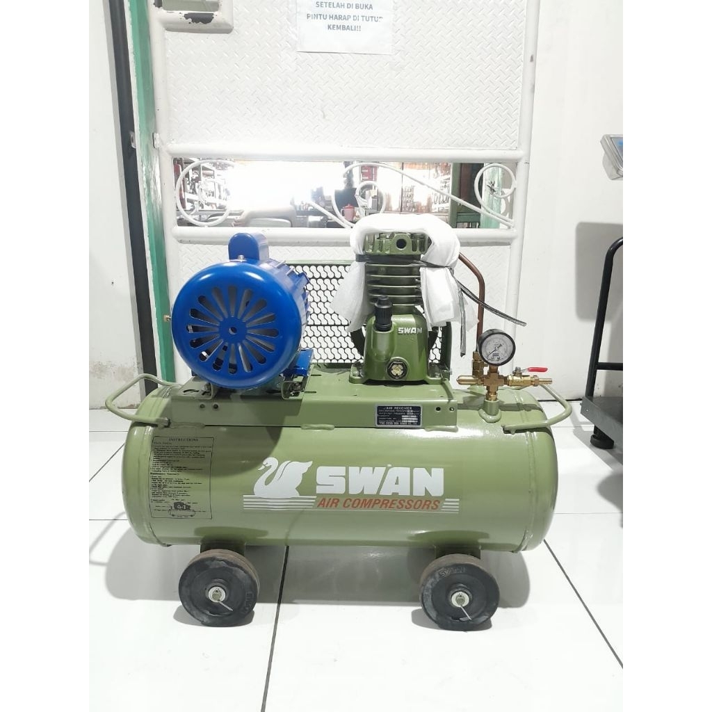 Kompresor Angin Swan 1/4 Hp + Dinamo Modern 1/2 Hp Rakit Otomatis