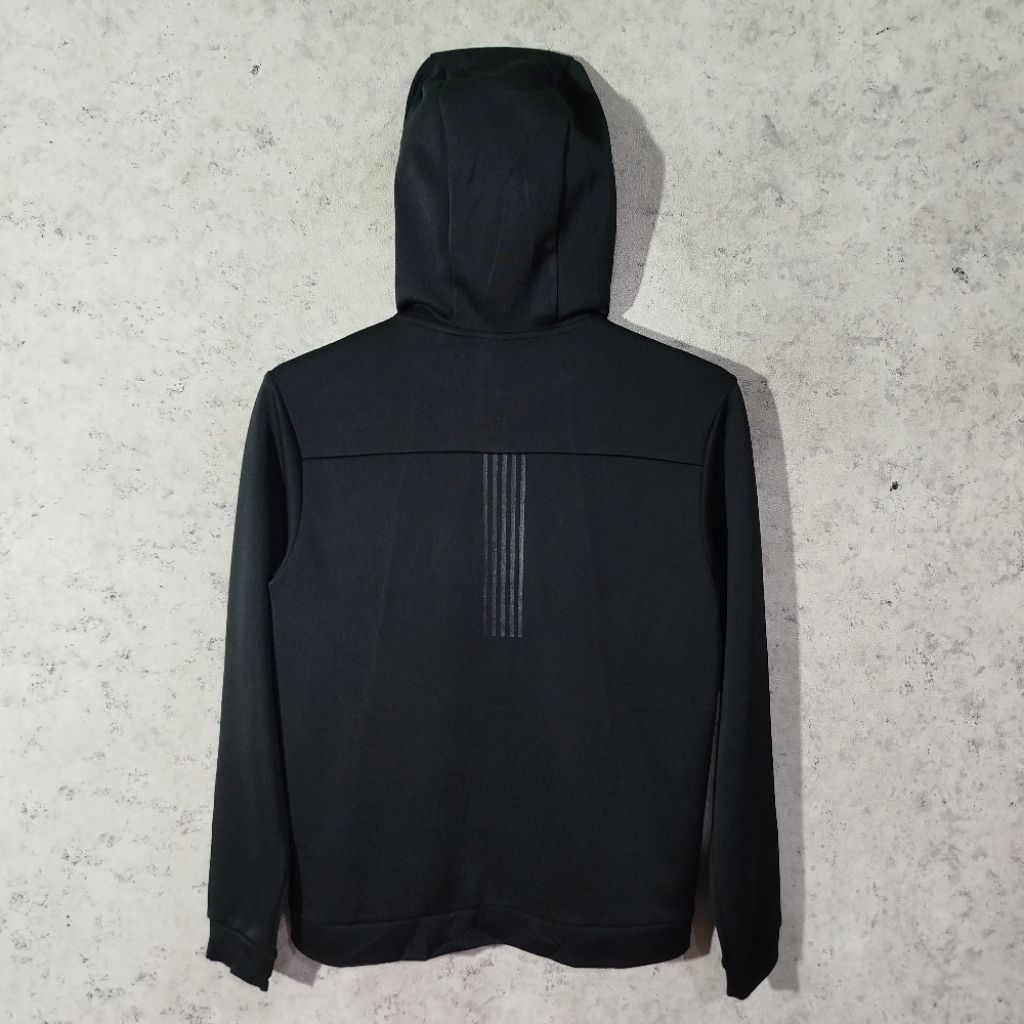 Hoodie Zipper Tracktop KSWISS Black On Black Casual Sport Pria Size M