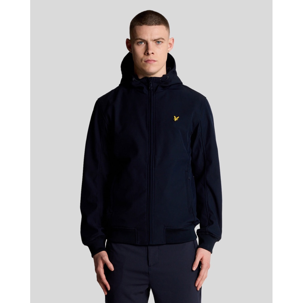 Lyle And Scott Mes Lined Softshell Hooded Jacket In Navy