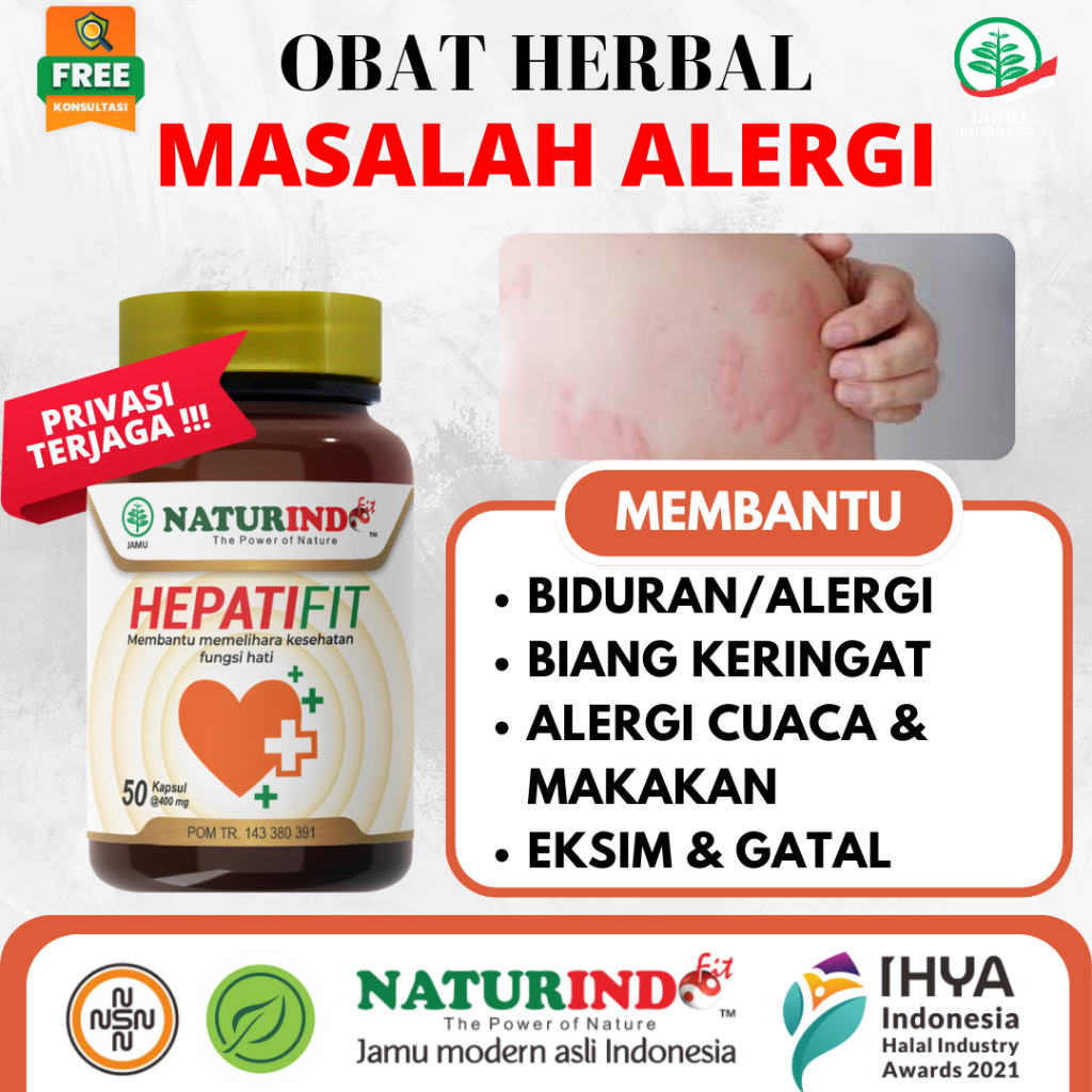 Obat Alergi Biduran Hepatitis Kemerahan Kulit Obat Biduran Alergi Dingin Gatal NATURINDO