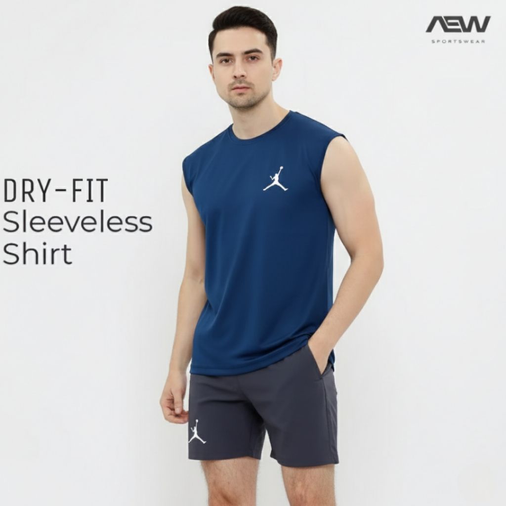 Setelan Olahraga Singlet Pria Polos Kaos Oblong Dryfit Jersey Singlet Basket Running Voli Lekbong Sp