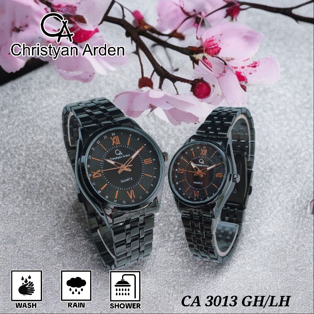 Jam tangan pria  wanita / couple. rantai hitam Christyan Arden.